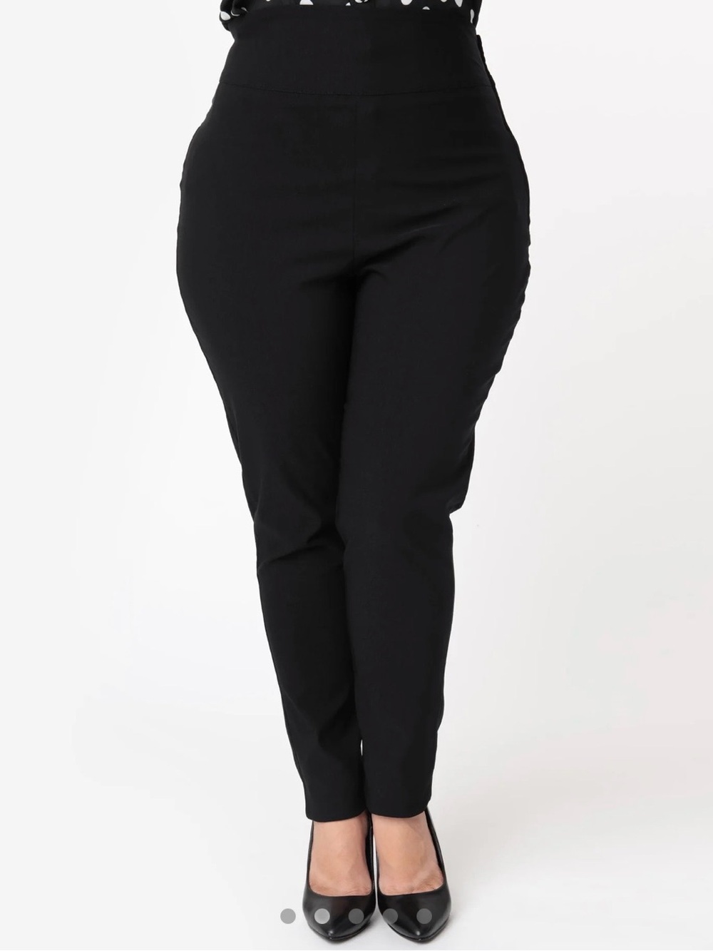 Unique Vintage Black High-Waist Skinny Ponte Pants